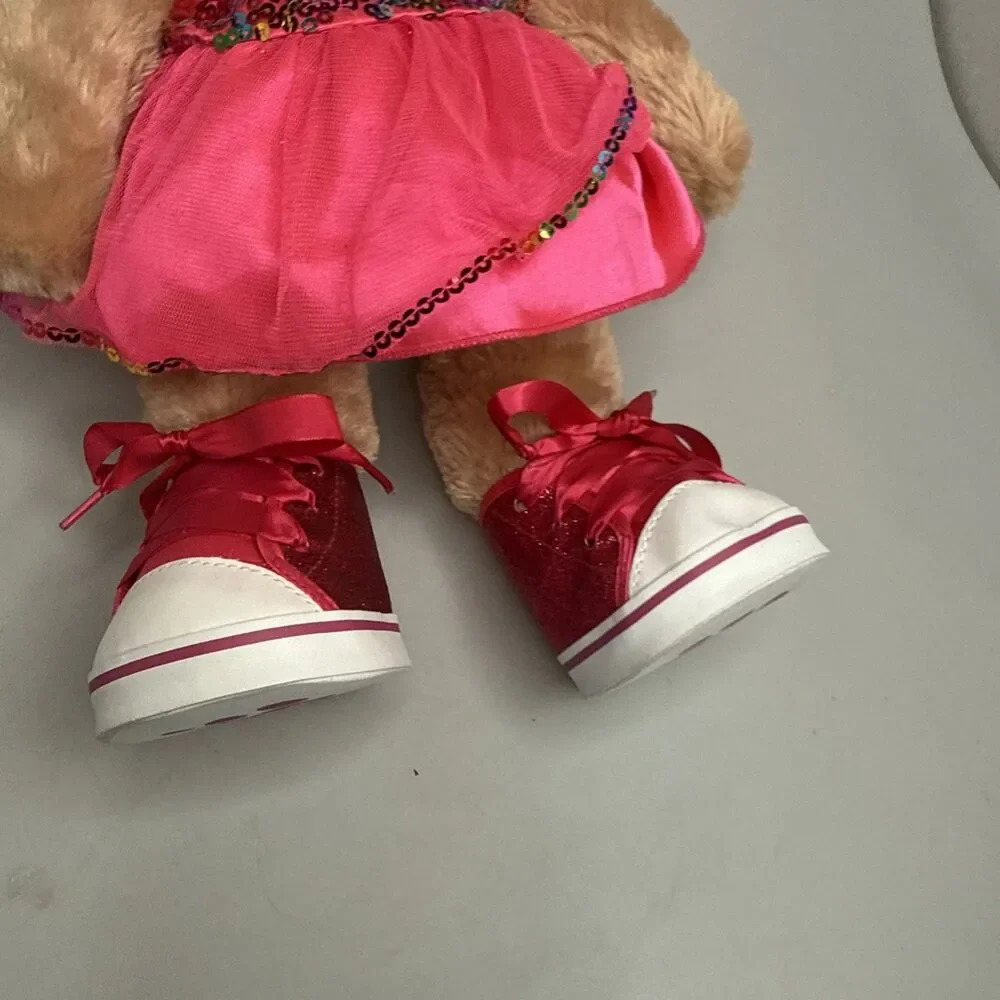 Build A Bear Pawlette Bunny Plush w/Easter Dress Petticoat Shoes EUC
